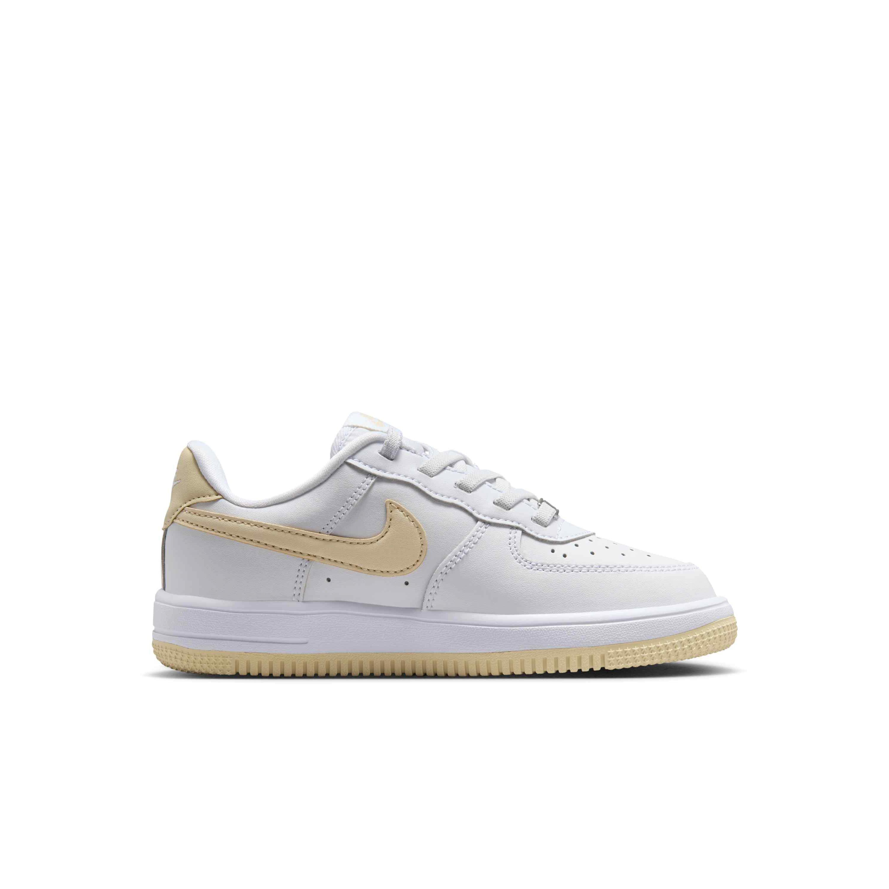 Nike Force 1 Low EasyOn "White/White/Light Khaki" Preschool Boys' Shoe